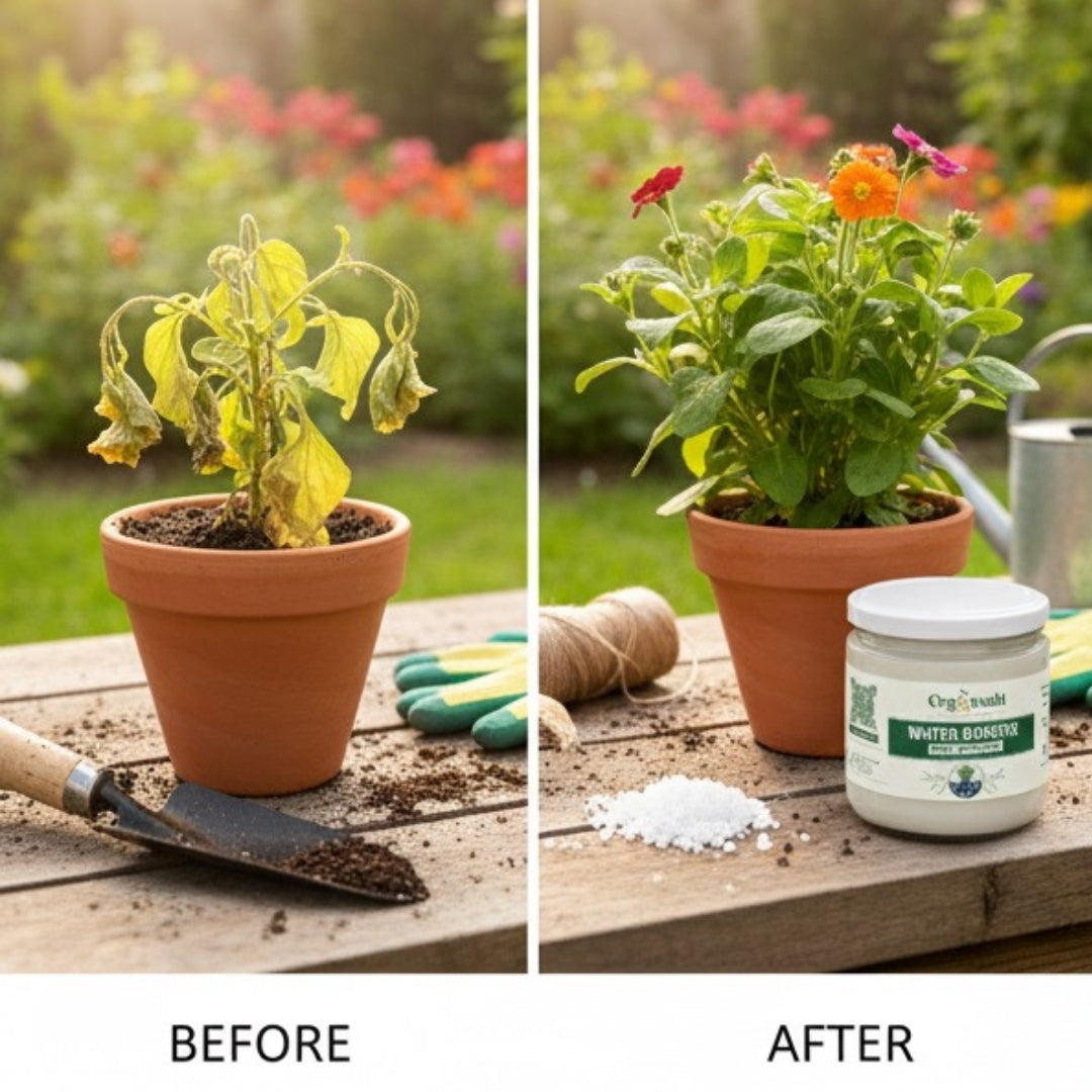 Dry and stressed plant needing hydration support